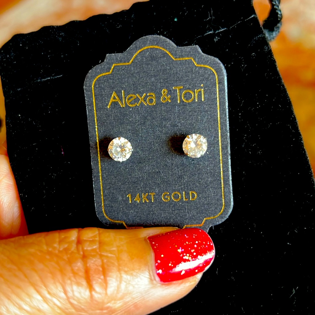 Alexa  Tori 14 Kt White Gold Earrings